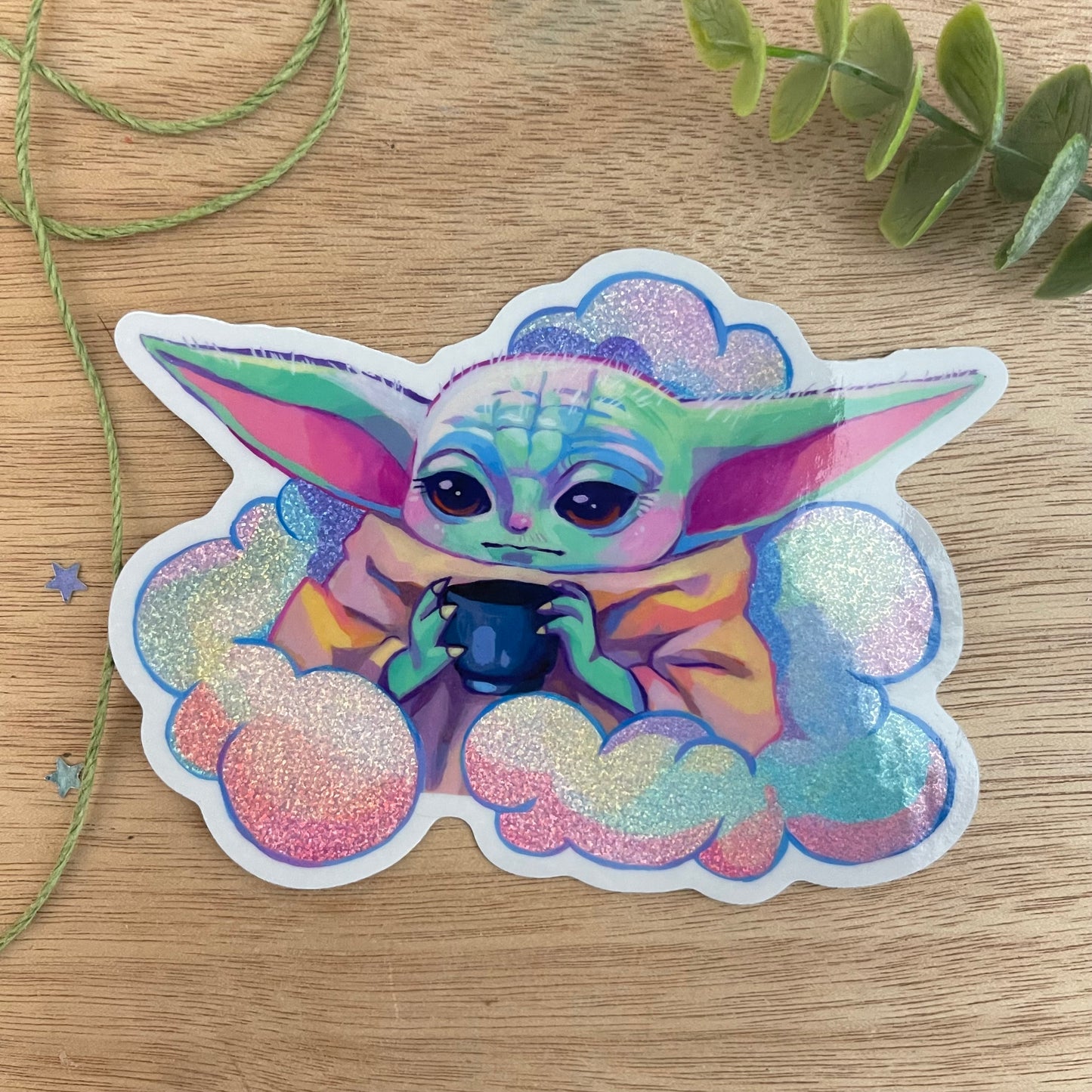 Dreamy Grogu (Holographic Sticker)
