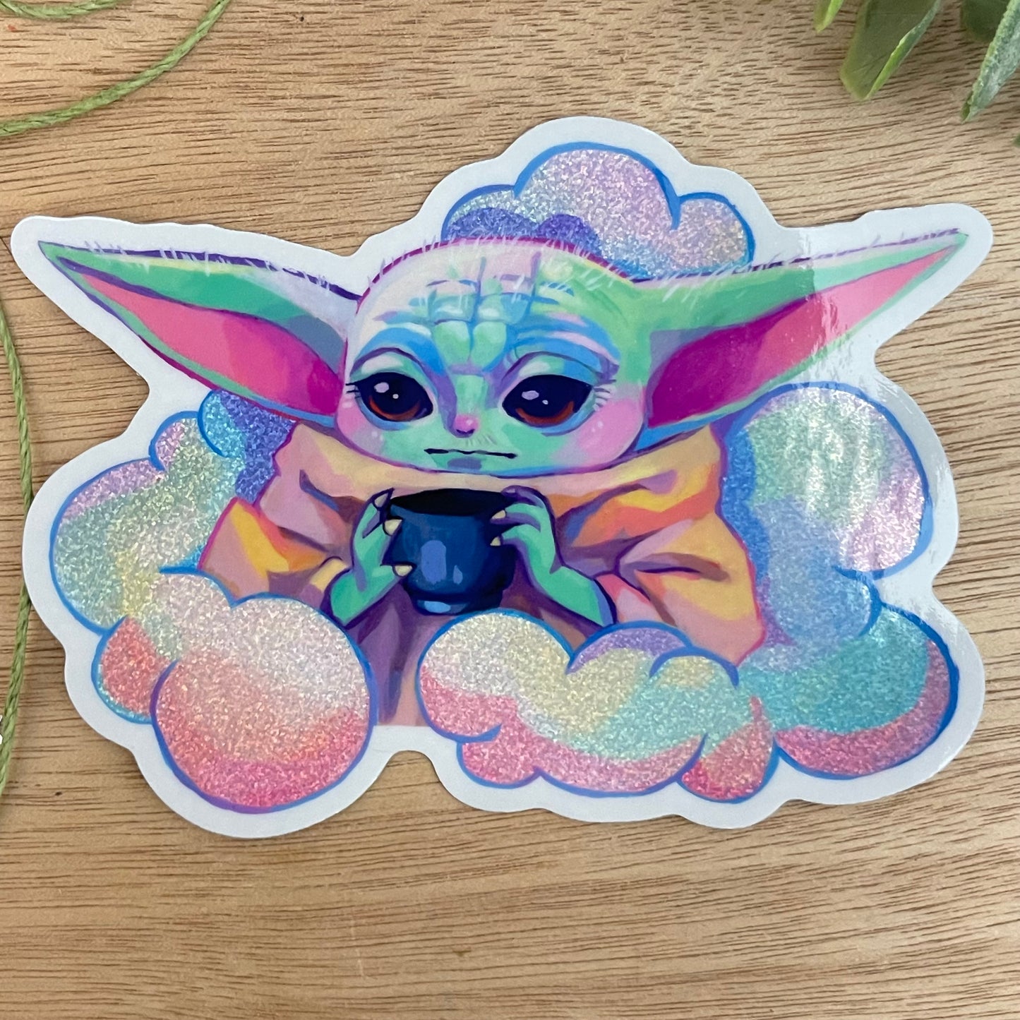 Dreamy Grogu (Holographic Sticker)