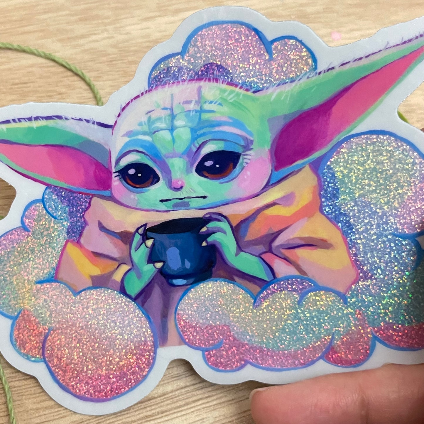 Dreamy Grogu (Holographic Sticker)