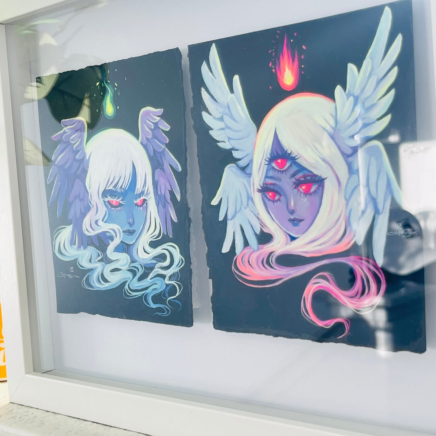 Seraphim Sisters (Framed Original Painting)