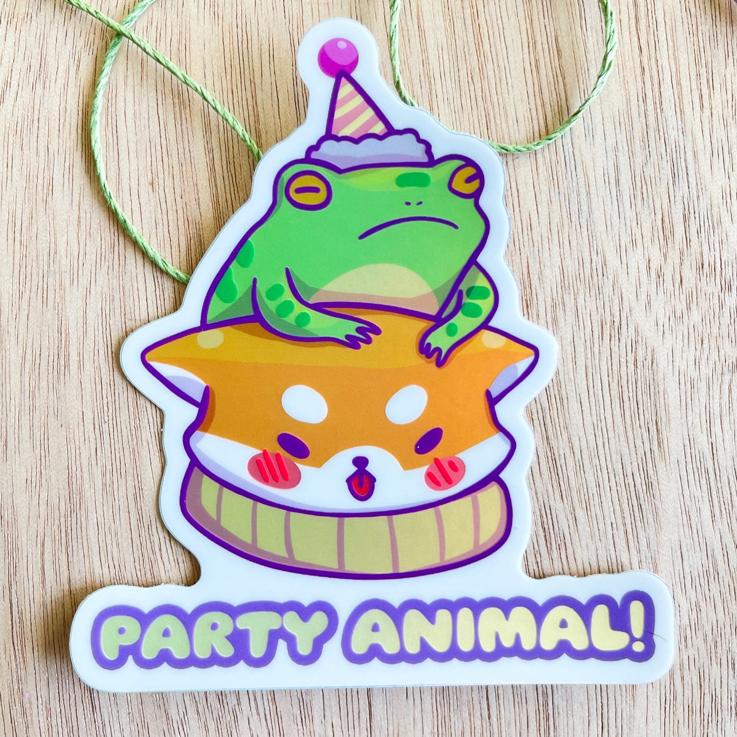 Shiba and Toad Party Animal Sticker