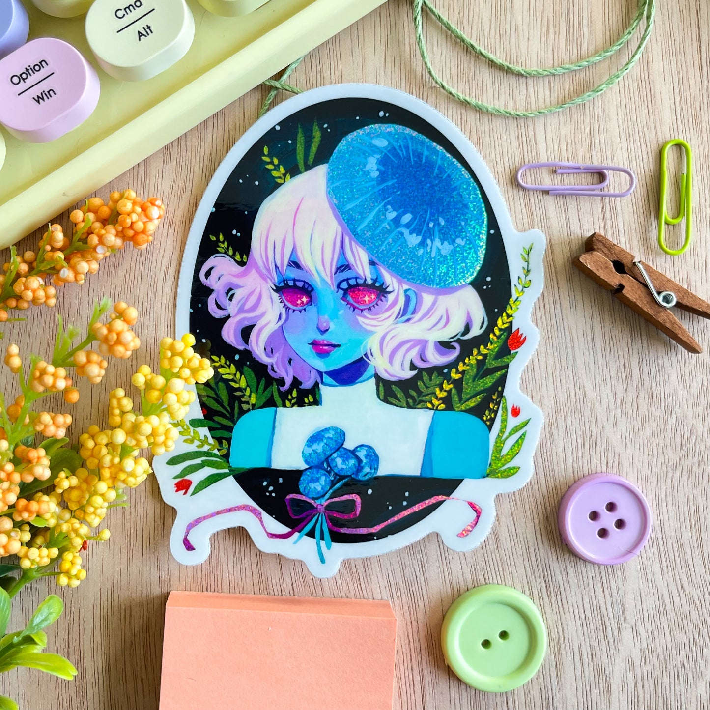 Pixie Parasol (Holograhic Sticker)
