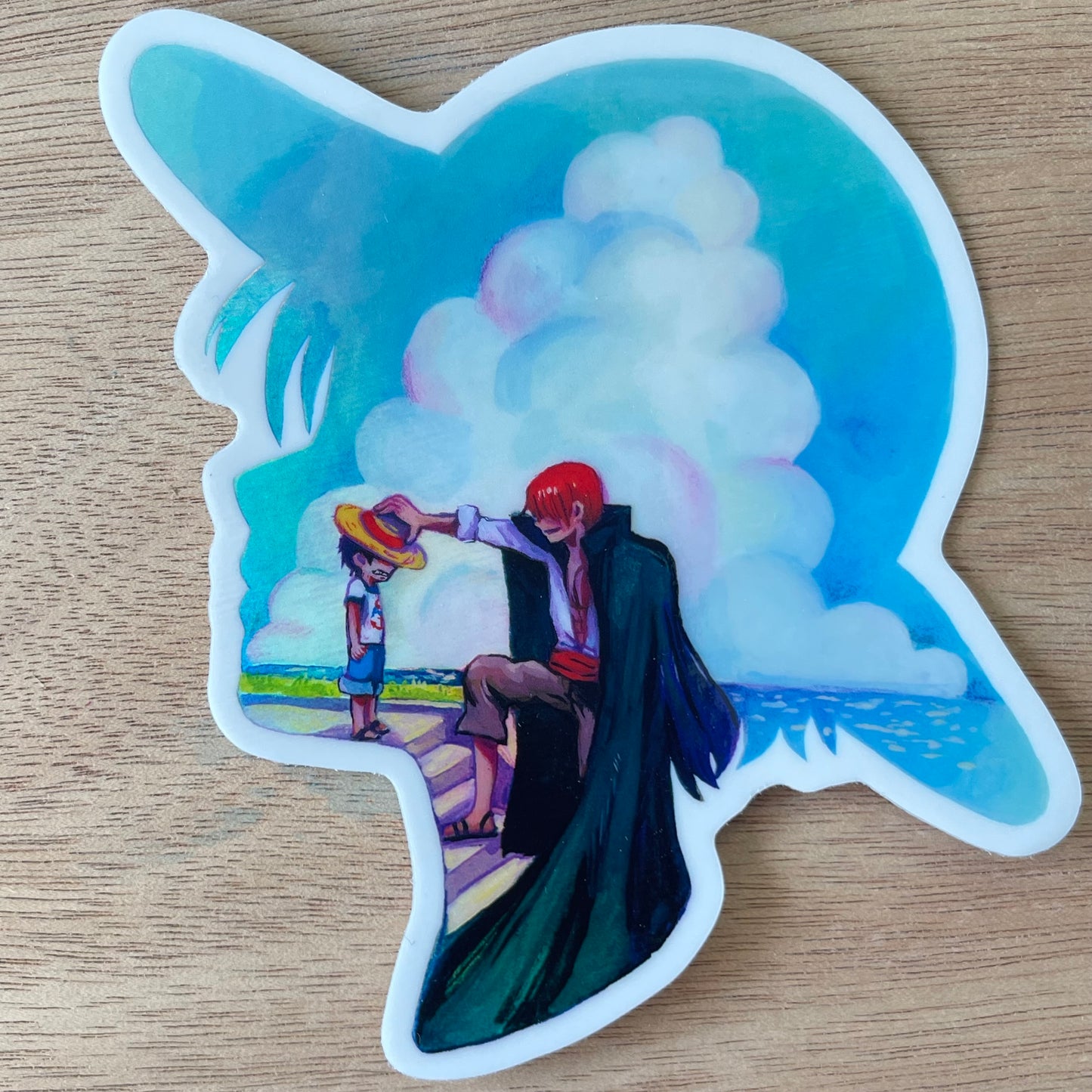 Luffy and Shanks Sticker