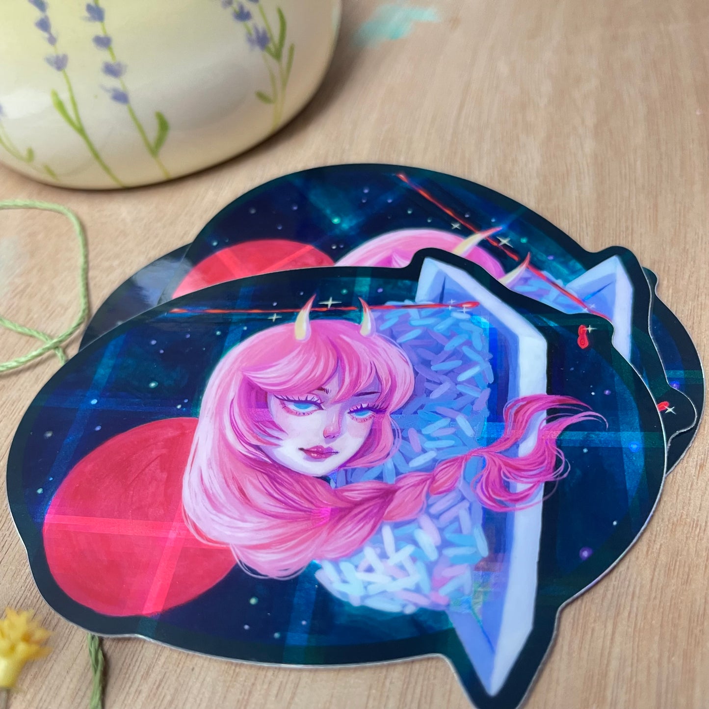 Tranquil Abyss -Shrimp Nigiri (Vinyl Holographic Sticker)