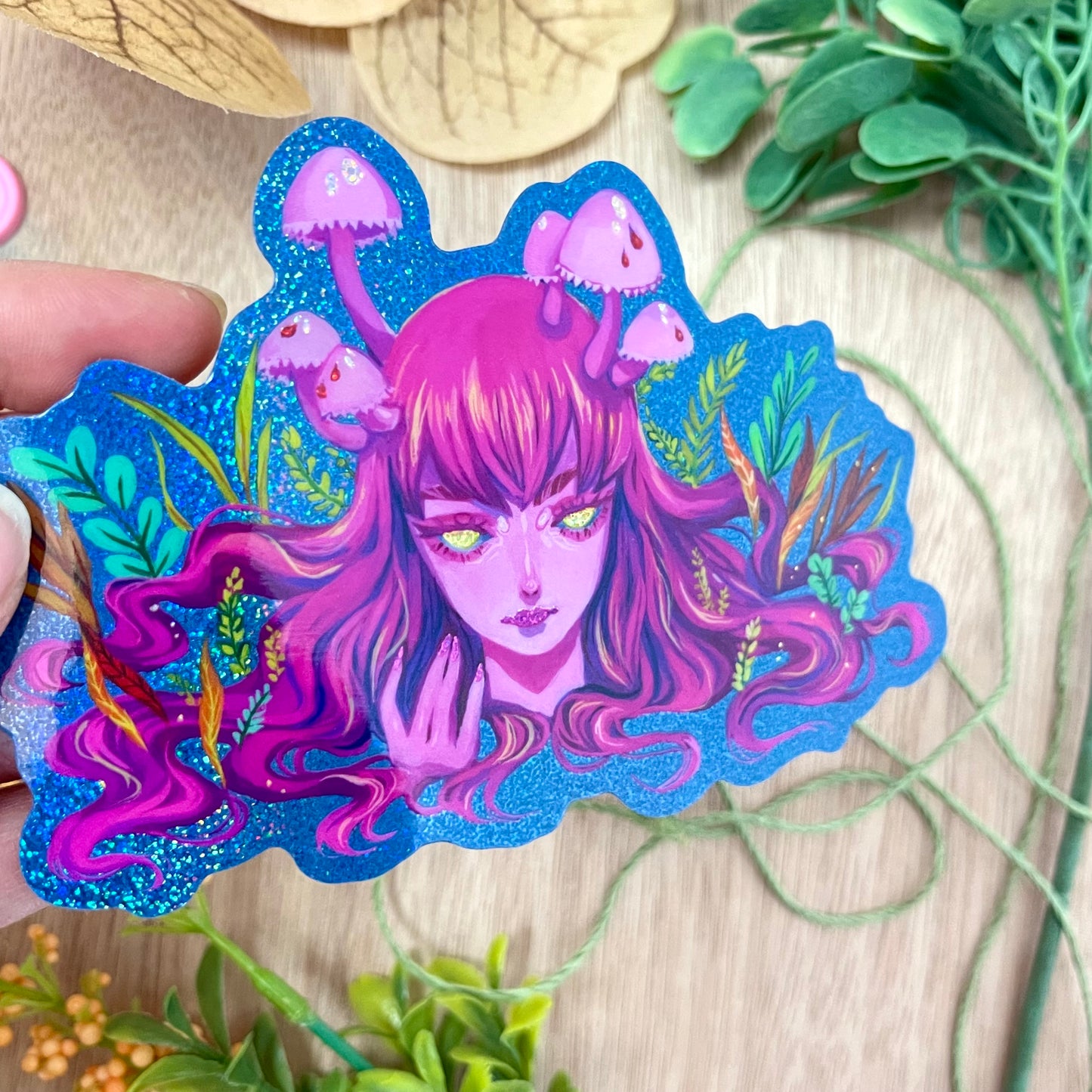 Bleeding Fairy Helmet Lady (Holograhic Sticker)