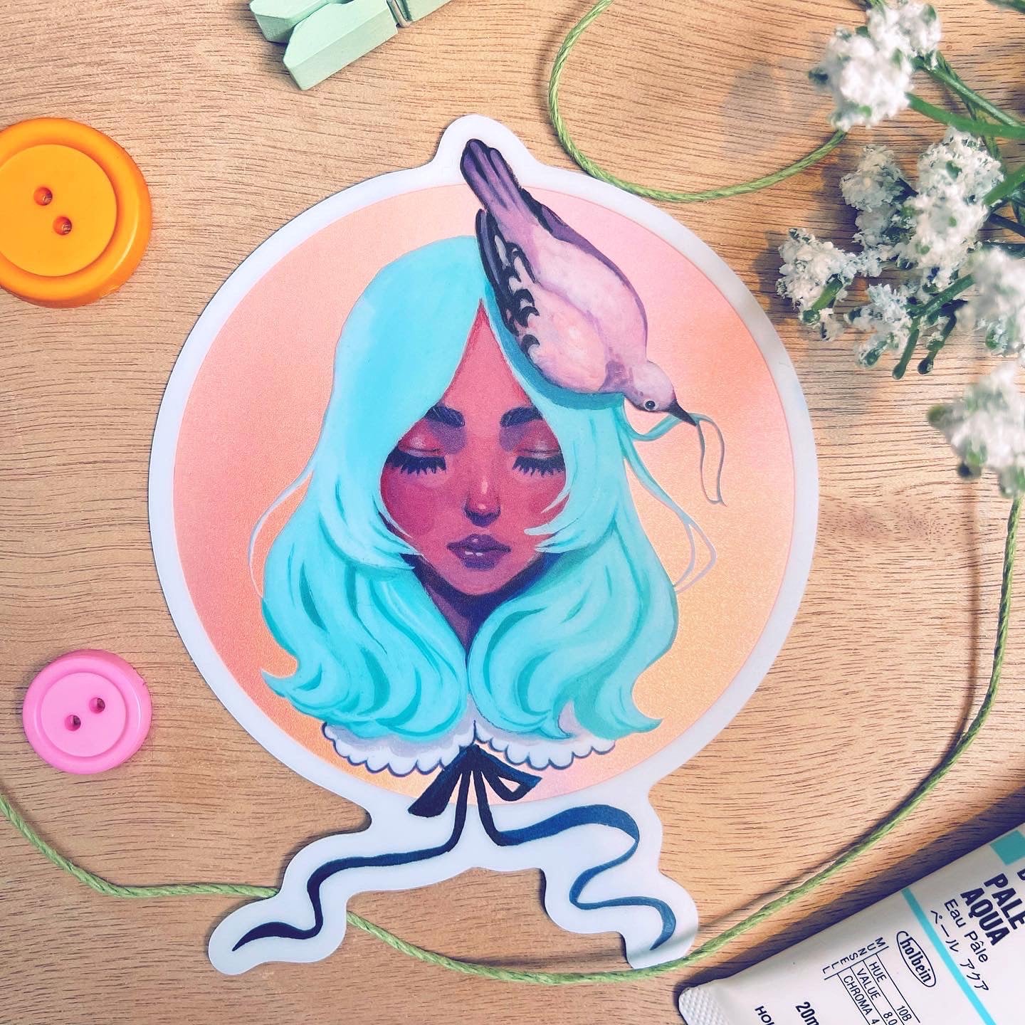 Dove Lolita Holographic Sticker