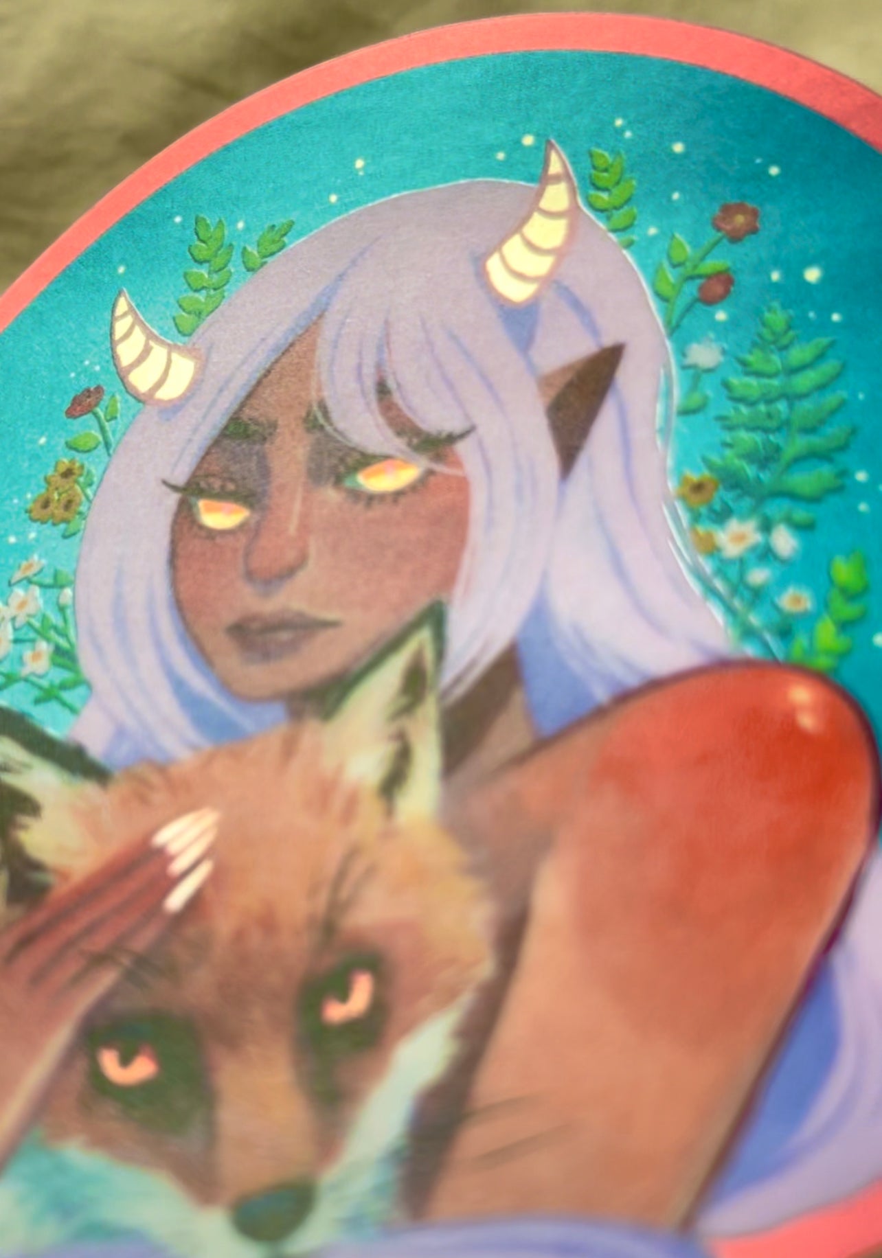 Oni Fox Huntress (Holographic Sticker)