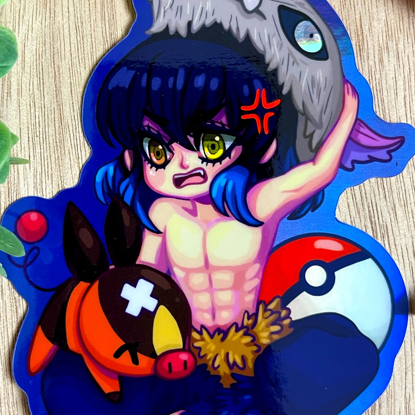 Inosuke and Tepig Sticker (Holo)