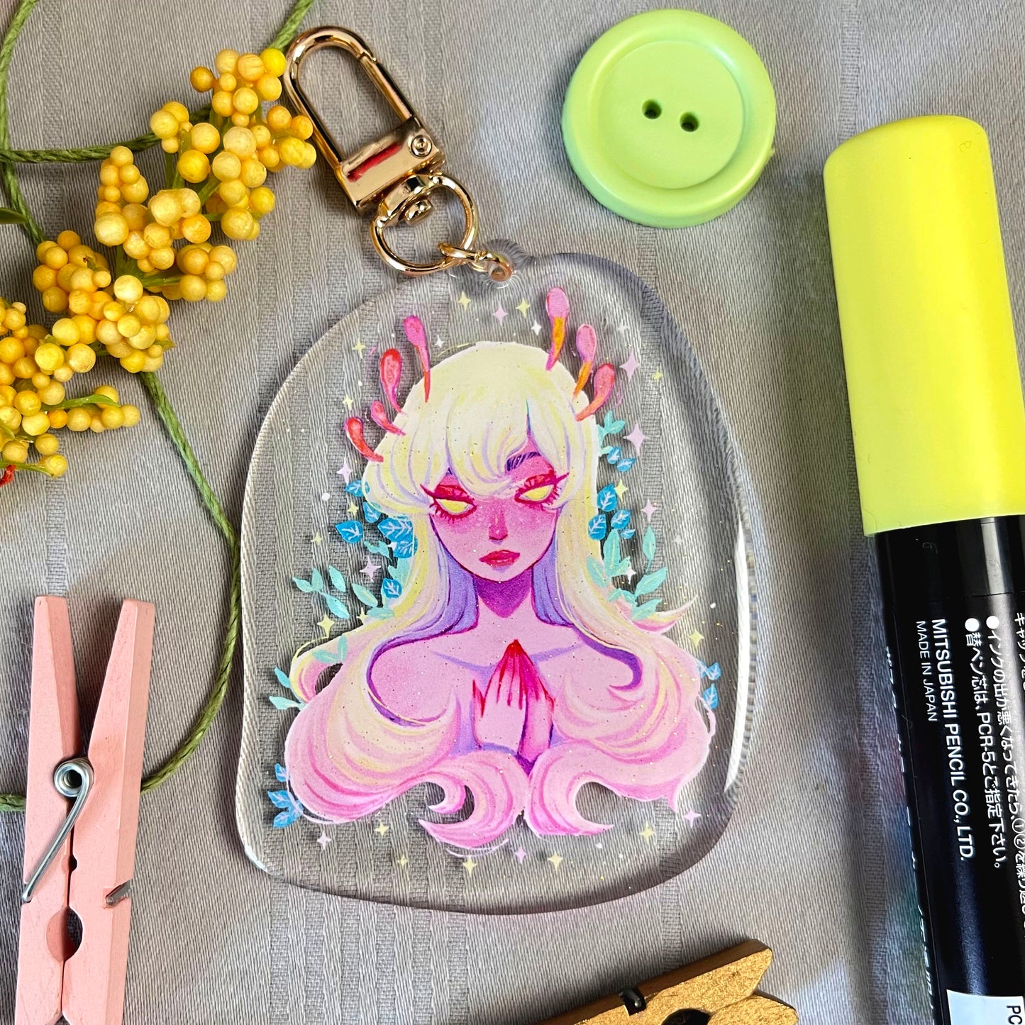 Miss Cordyceps Keychain