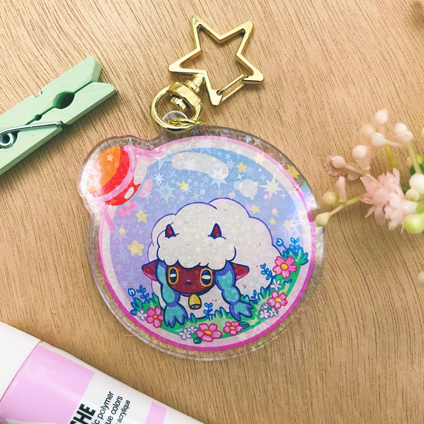 Wooloo in a Bottle Keychain
