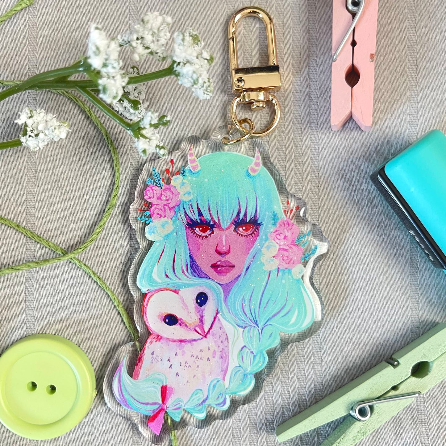 Deadly Spring; Oni Owl Keychain
