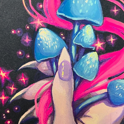 Spellcasting Mushrooms (Original Framed Painting)