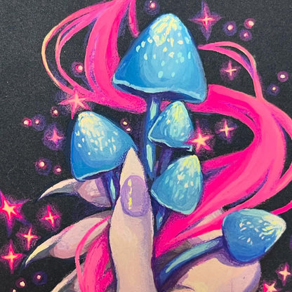 Spellcasting Mushrooms (Original Framed Painting)