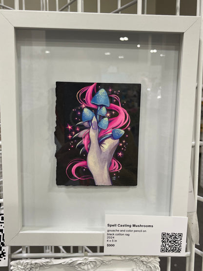 Spellcasting Mushrooms (Original Framed Painting)