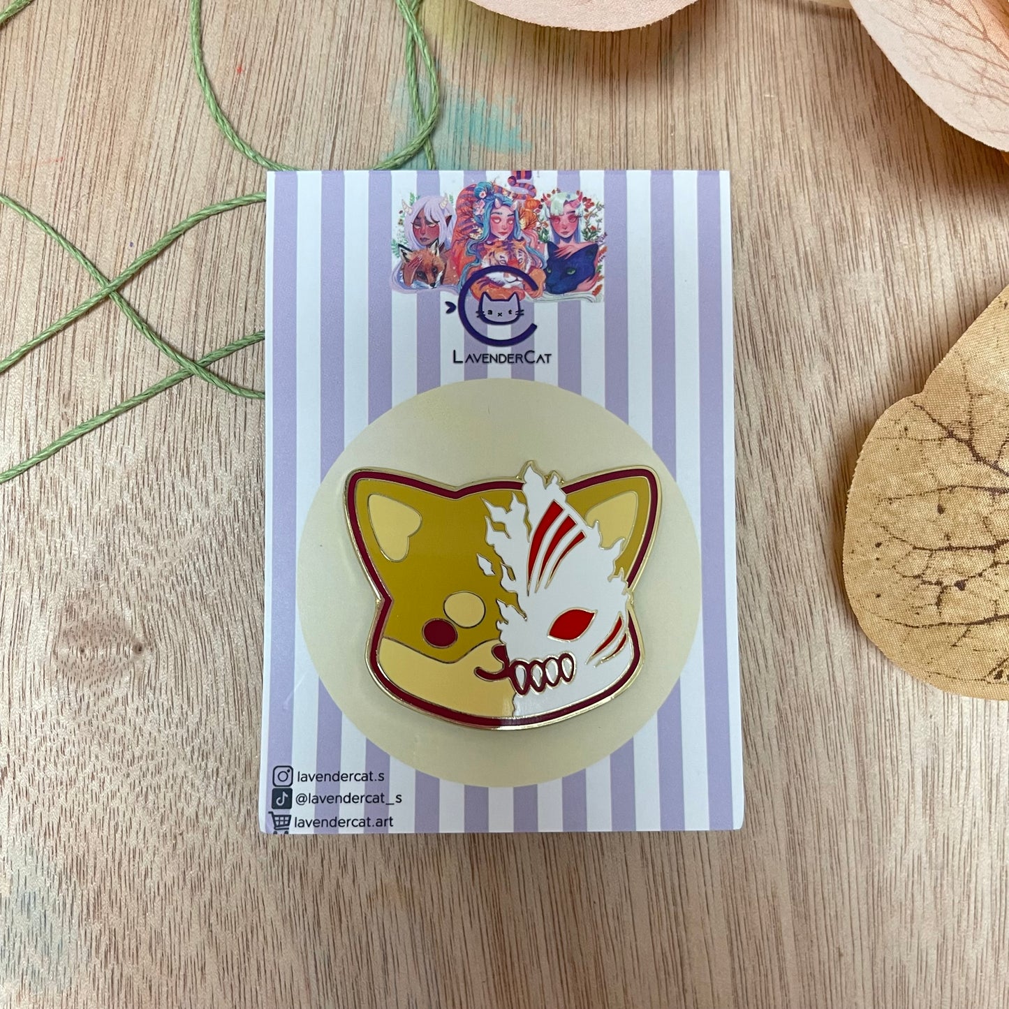 Shiba Hollow Enamel Pin (Red)