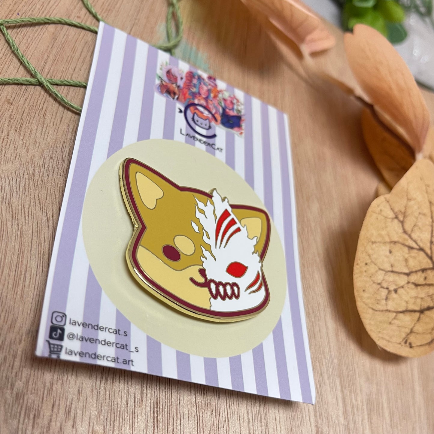 Shiba Hollow Enamel Pin (Red)