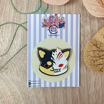 Shiba Hollow Enamel Pin (Black)