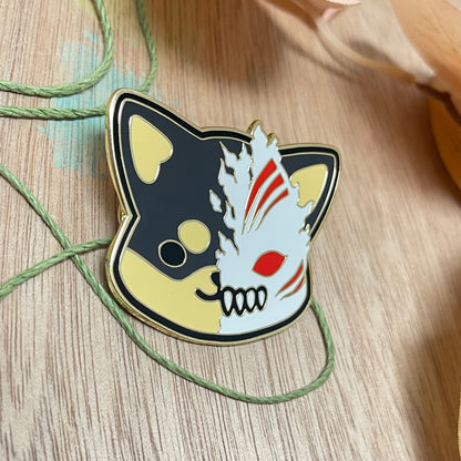 Shiba Hollow Enamel Pin (Black)