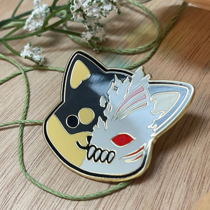 Shiba Hollow Enamel Pin (Black)
