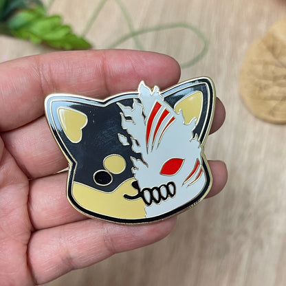 Shiba Hollow Enamel Pin (Black)