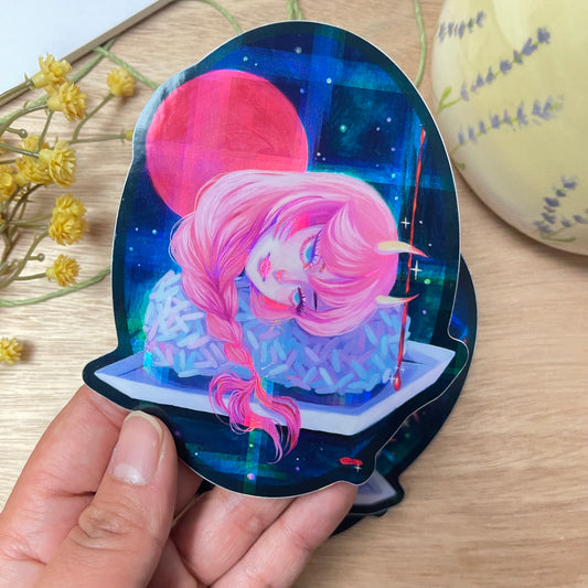 Tranquil Abyss -Shrimp Nigiri (Vinyl Holographic Sticker)