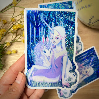 The Unicorn Mother (Vinyl Holographic Sticker)