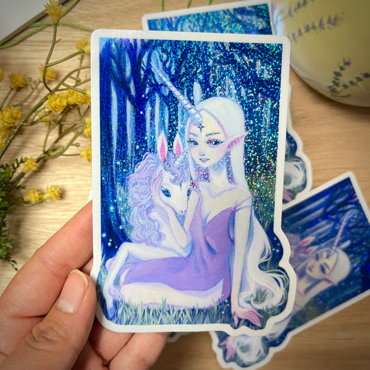 The Unicorn Mother (Vinyl Holographic Sticker)