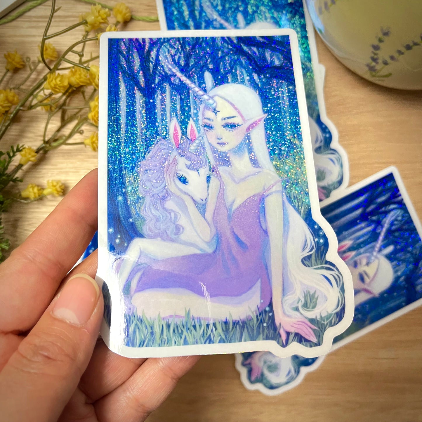 The Unicorn Mother (Vinyl Holographic Sticker)