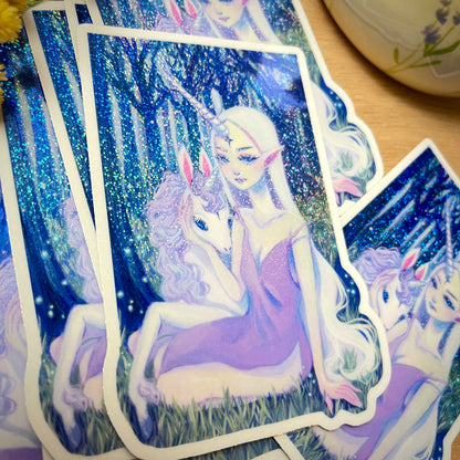 The Unicorn Mother (Vinyl Holographic Sticker)