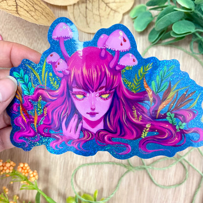 Bleeding Fairy Helmet Lady (Holograhic Sticker)