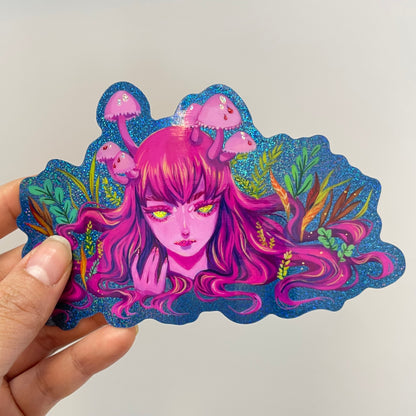 Bleeding Fairy Helmet Lady (Holograhic Sticker)