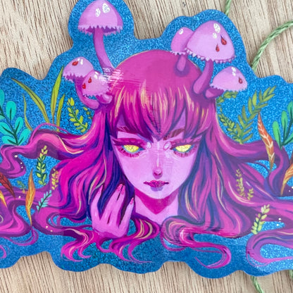 Bleeding Fairy Helmet Lady (Holograhic Sticker)