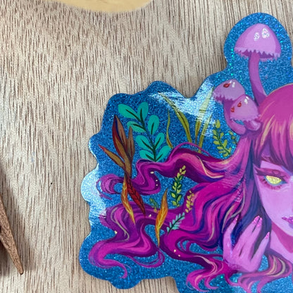 Bleeding Fairy Helmet Lady (Holograhic Sticker)
