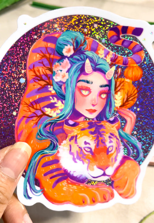 Oni Tigress Sticker (Holographic Sticker)