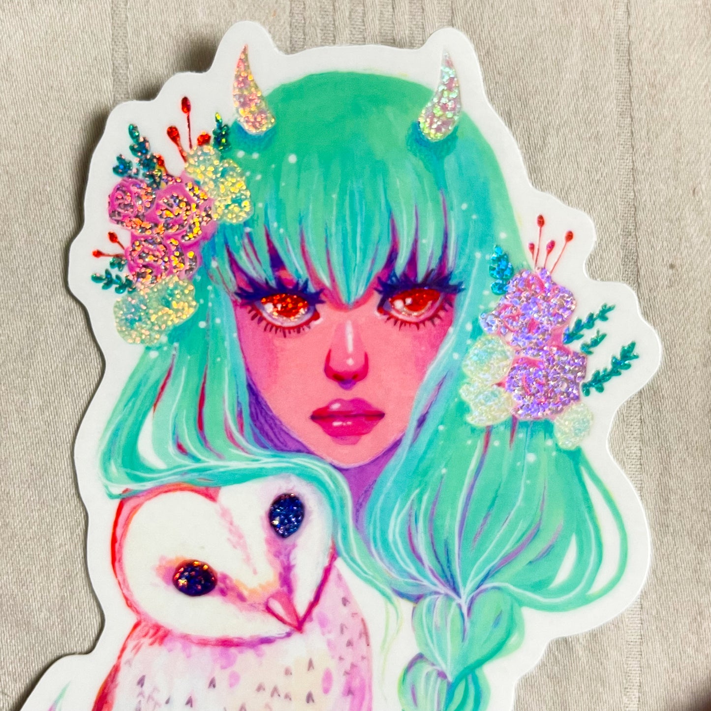 Owl and Oni Sticker (Holographic Sticker)