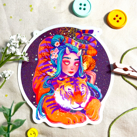 Oni Tigress Sticker (Holographic Sticker)