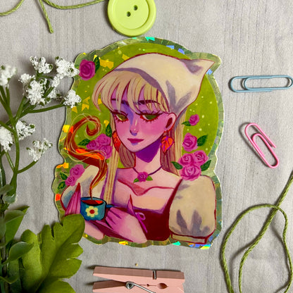 Cottagecore Aesthetic (Holographic Sticker)