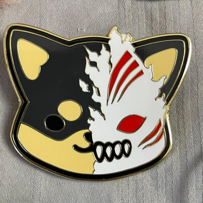 Shiba Hollow Enamel Pin (Black)