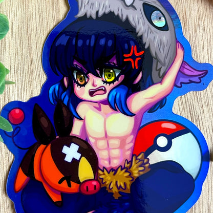 Inosuke and Tepig Sticker (Holo)