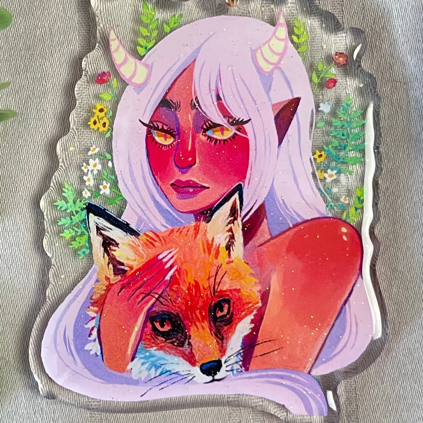 Hunt in the Meadows; Oni Fox Keychain